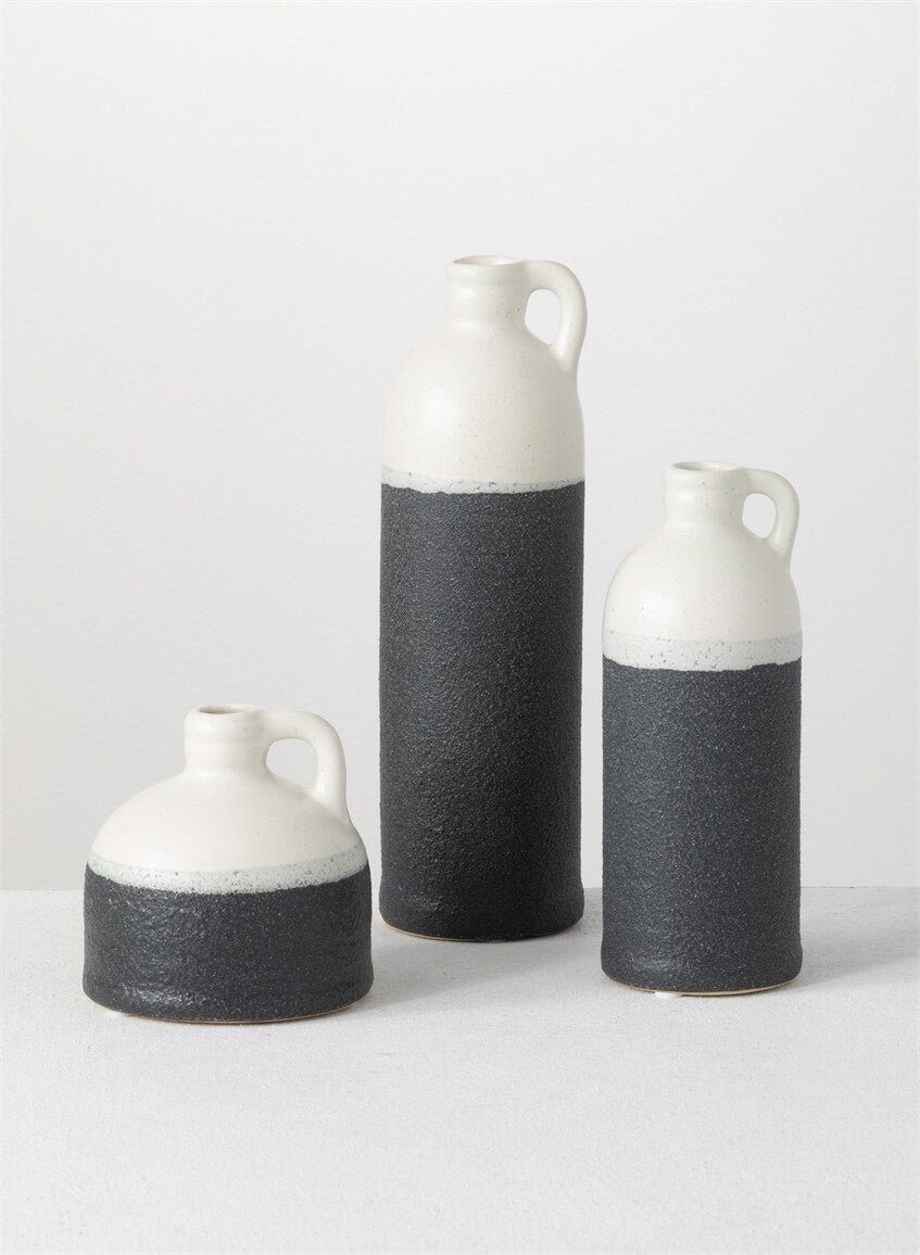 Two-Toned Textured Jug Vases - Image 4