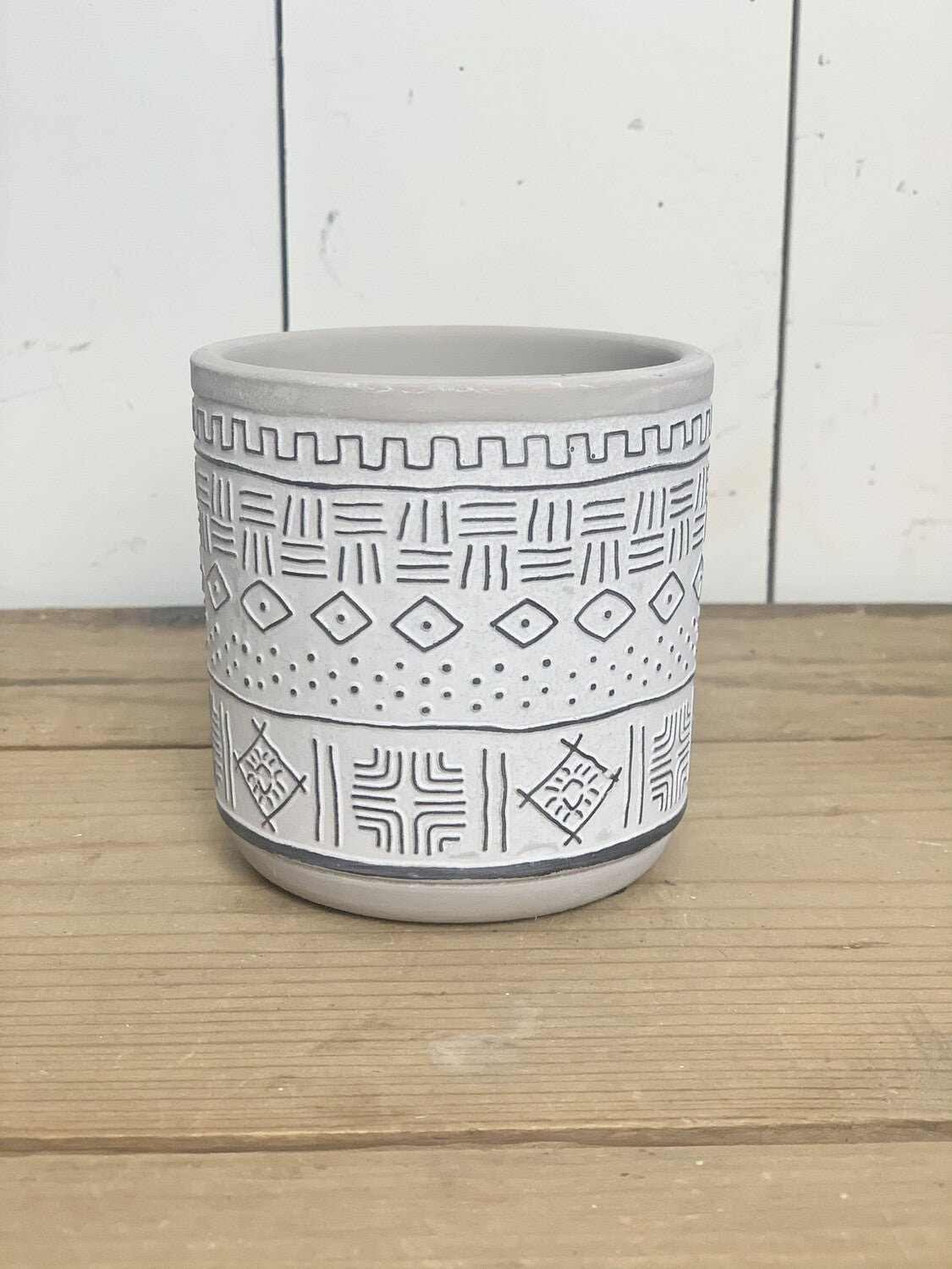 Small Black and White Cement Patterned Pots - Image 7