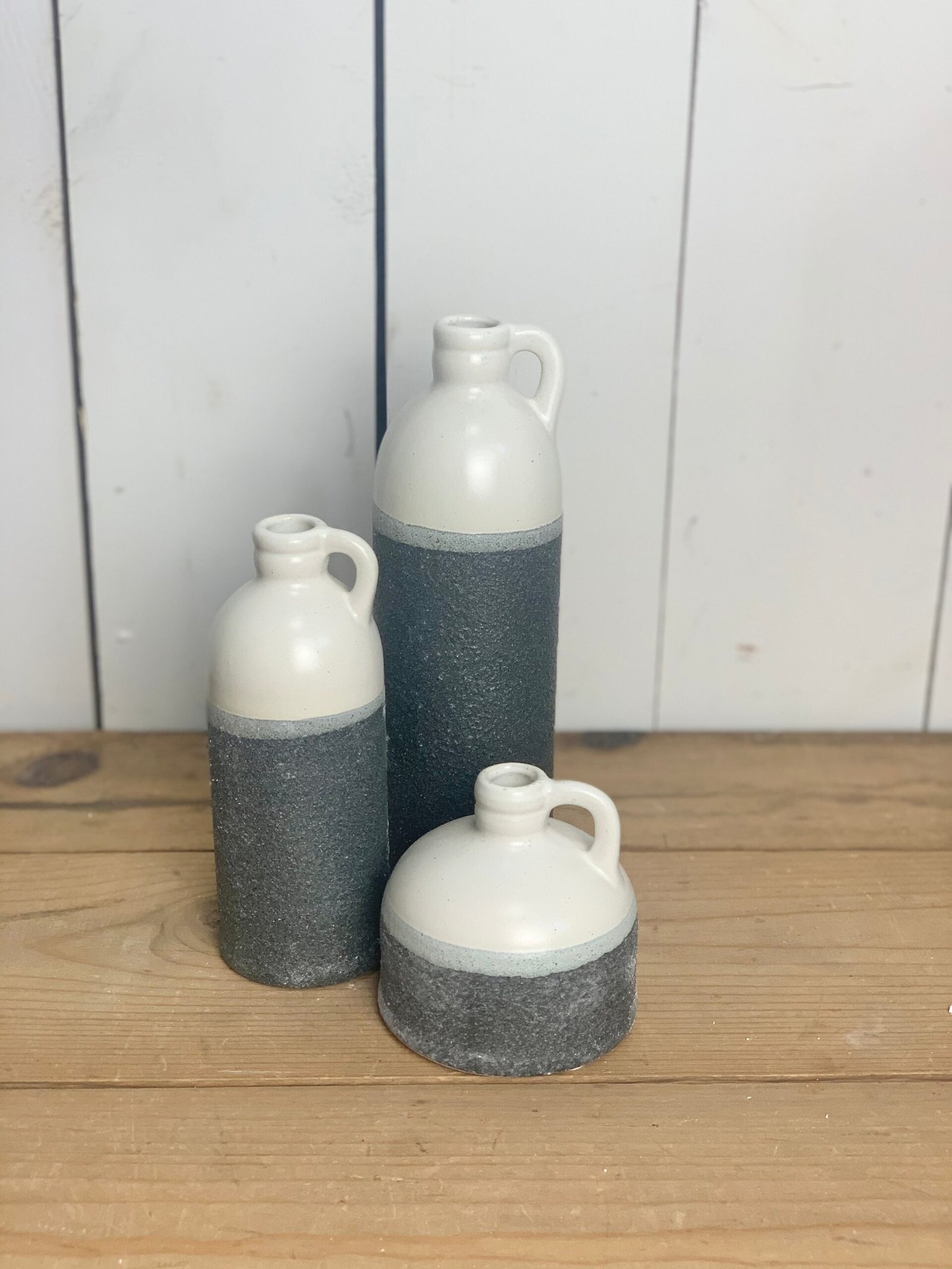 Two-Toned Textured Jug Vases