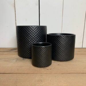Black Patterned Pots