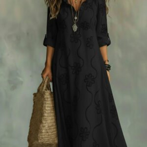 Retro Ruffled Collar Floral A-line Dress